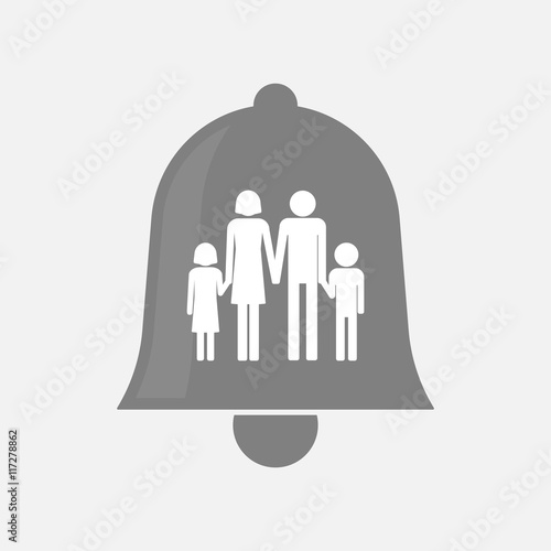 Isolated bell icon with a conventional family pictogram