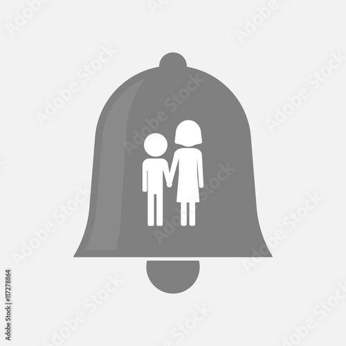 Isolated bell icon with a childhood pictogram