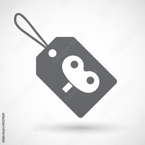Isolated label with a toy crank