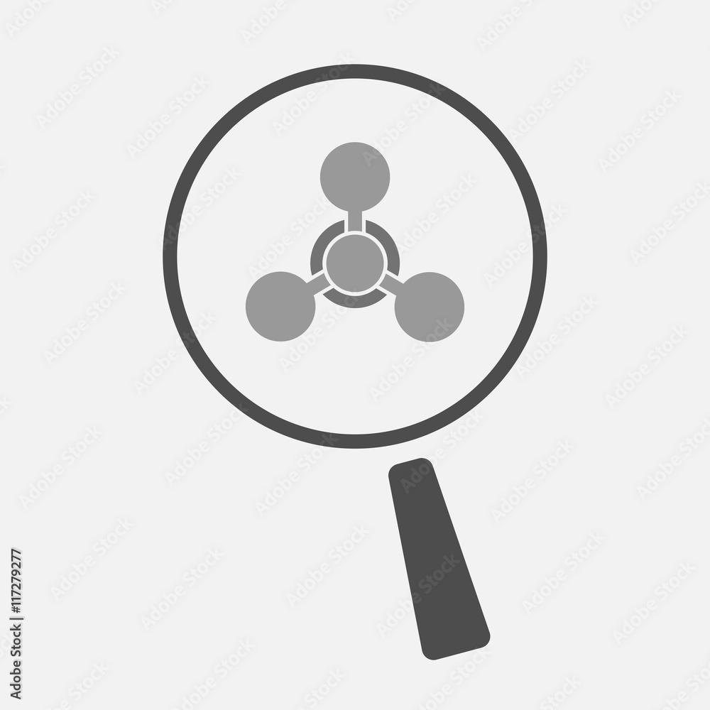 Isolated magnifier icon with a hand offering Isolated magnifier icon with a hand offering