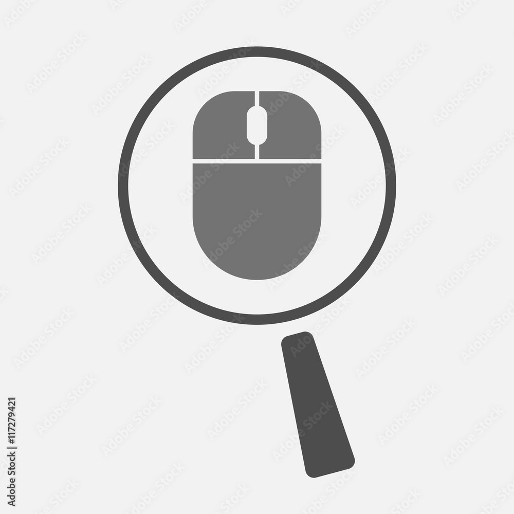 Isolated magnifier icon with a hand offering Isolated magnifier icon with a hand offering