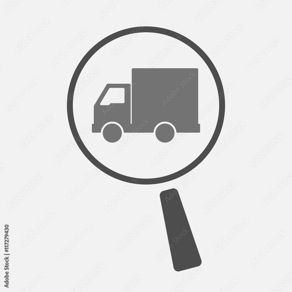 Isolated magnifier icon with a hand offering Isolated magnifier icon with a hand offering