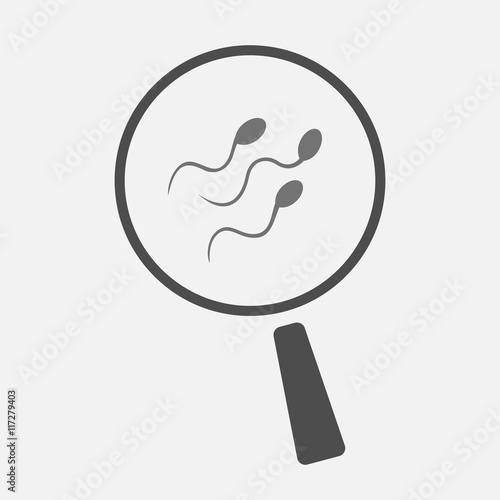 Isolated magnifier icon with a hand offering