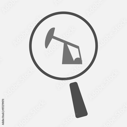 Isolated magnifier icon with a hand offering