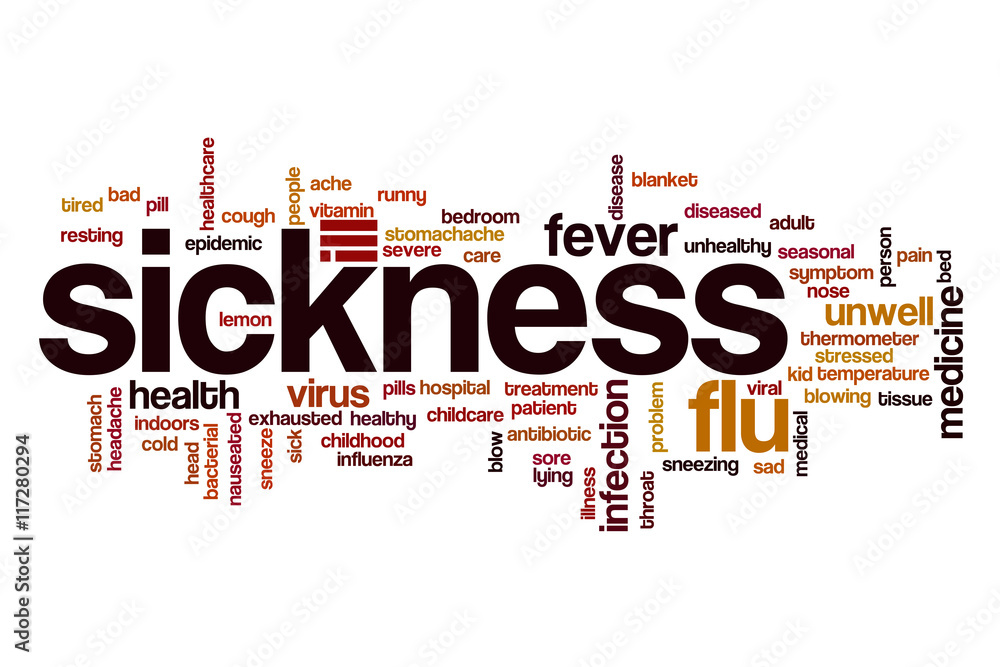 Sickness word cloud concept