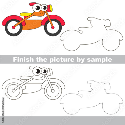 Orange bike. Drawing worksheet.