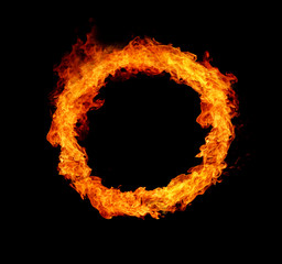Fire ring, isolated on black background