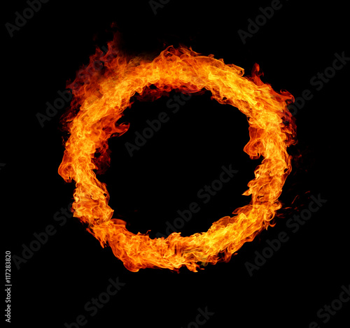 Fire ring, isolated on black background