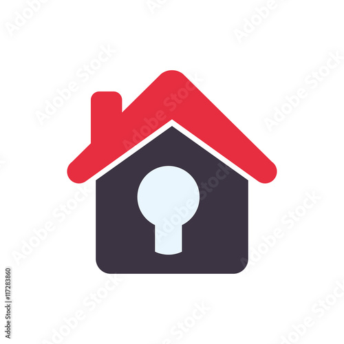 padlock house home insurance accident protection icon. Isolated and flat illustration. Vector graphic