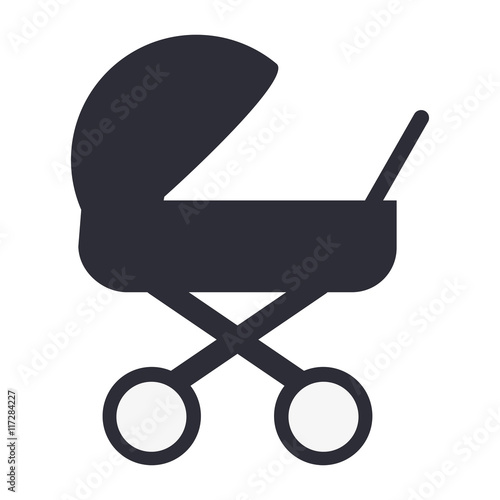 flat design baby stroller icon vector illustration