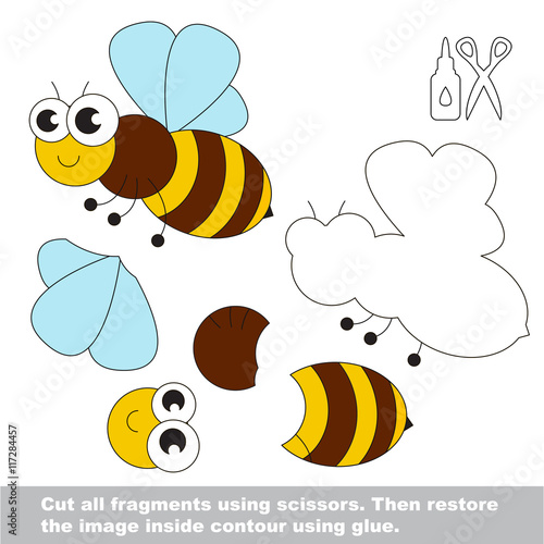 Paper kid game. Easy application for kids with Bee.