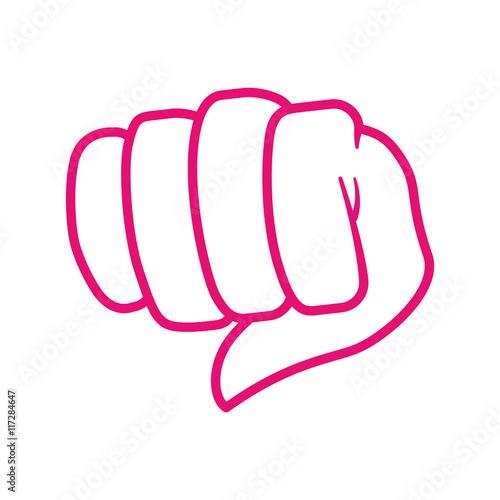 fist hand finger gesture palm icon. Isolated and flat illustration. Vector graphic