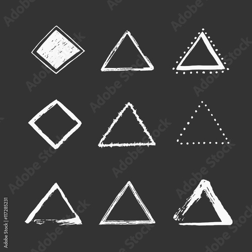 Set of hand drawn round shapes. Vector illustration