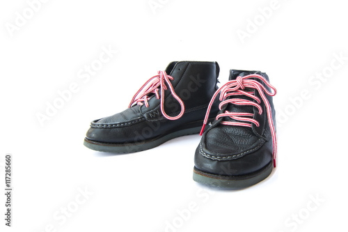 Black shoes. Isolated on the white background