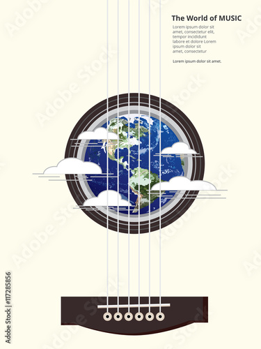 The World of Music Poster Vector Illustration