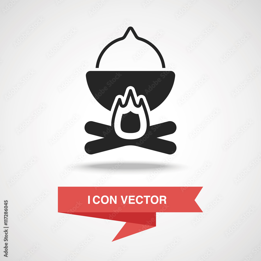 Fototapeta premium camping fire icon