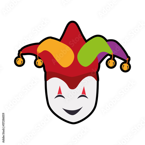 hat arlequin carnival celebration icon. Festival concept.  Isolated and flat illustration. Vector graphic
