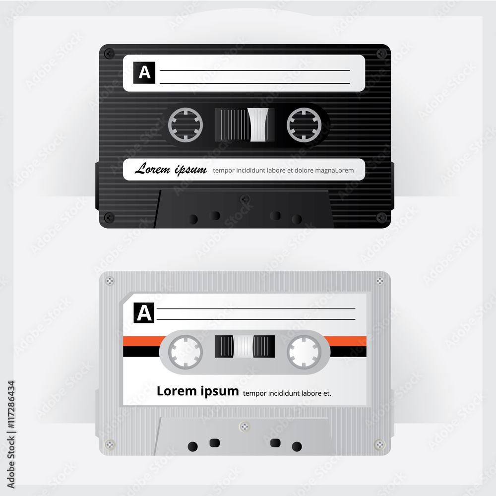 Fototapeta premium Vintage Cassette Tape Vector Illustration