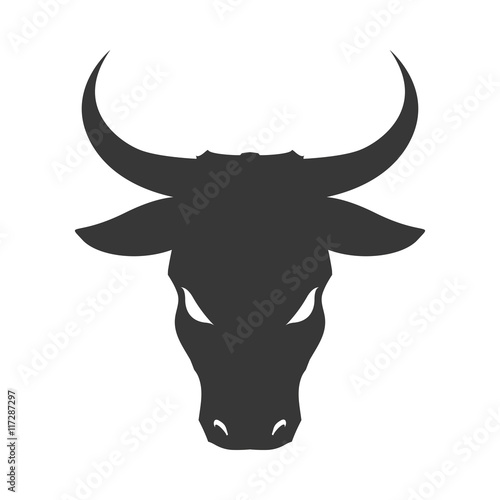 bull horn animal silhouette farm icon. Isolated and flat illustration. Vector graphic