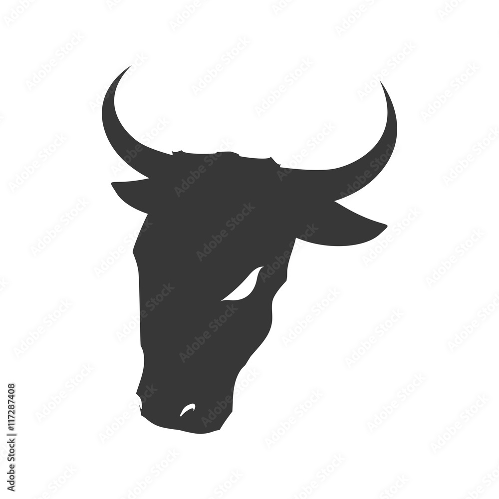 bull horn animal silhouette farm icon. Isolated and flat illustration. Vector graphic bull horn animal silhouette farm icon. Isolated and flat illustration. Vector graphic