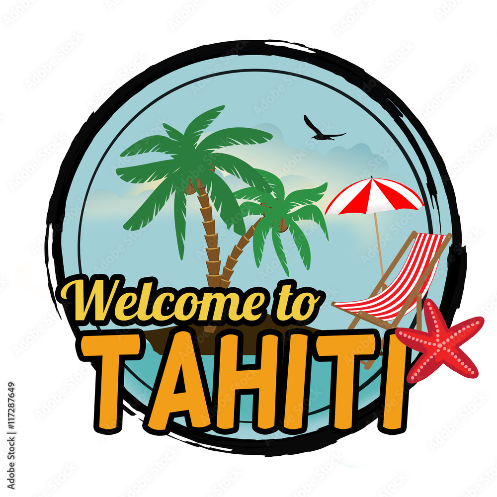 Welcome to Tahiti stamp