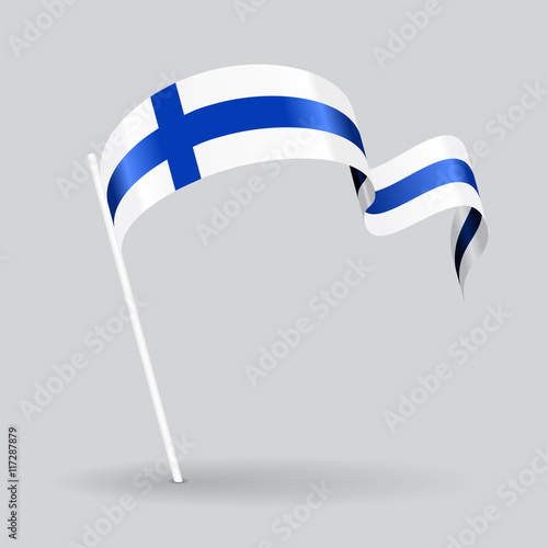 Finnish wavy flag. Vector illustration.