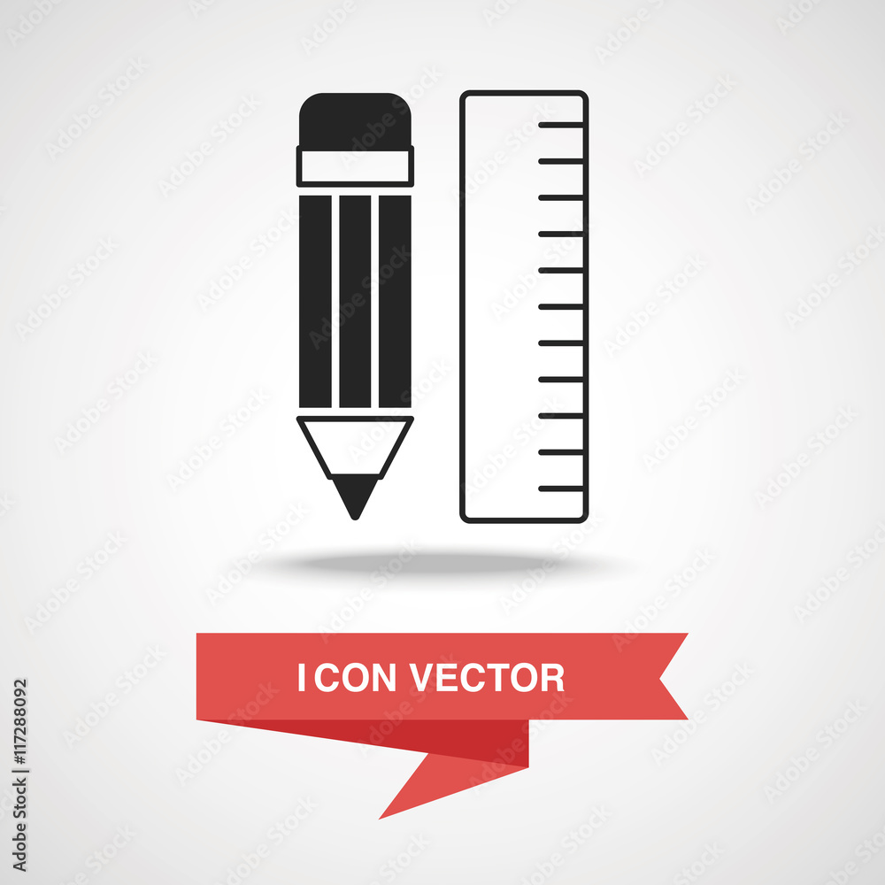 pencil and ruler icon pencil and ruler icon