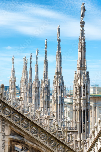 Statues on the roof of famous Milan Cathedral Duomo © Pavlo Vakhrushev
