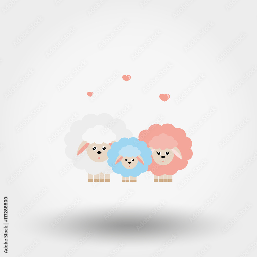Family of sheep. Family of sheep.