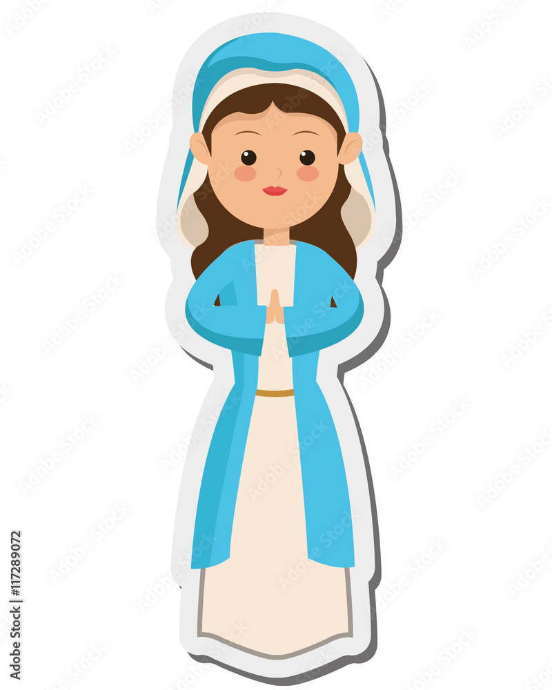 flat design virgin mary icon vector illustration flat design virgin mary icon vector illustration
