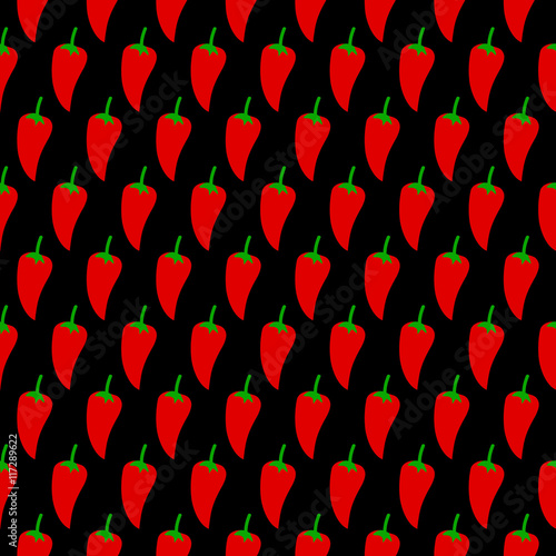 Pepper seamless black pattern