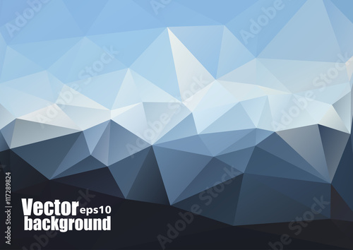 Vector Sky and Triangles Background. Futuristic Technology Background.