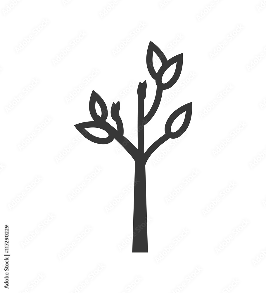 tree leaf plant nature ecology icon. Isolated and flat illustration. Vector graphic