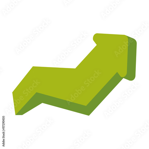 arrow up increase green direction infographic icon. Isolated and flat illustration. Vector graphic