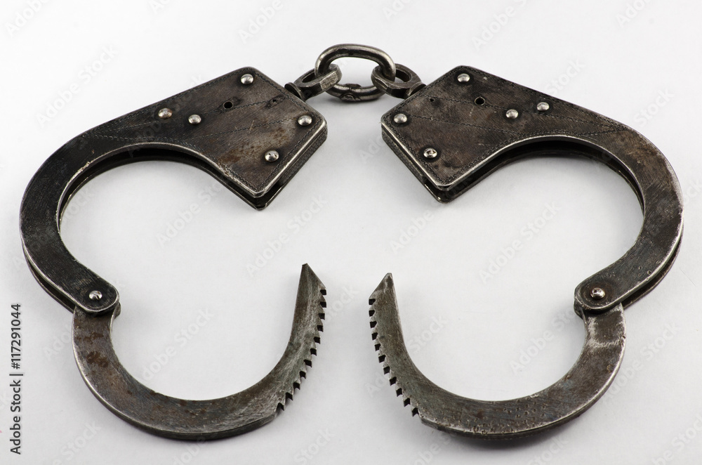 old metal handcuffs old metal handcuffs