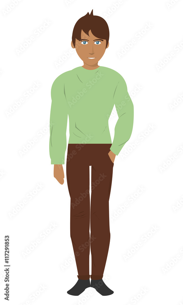 Fototapeta premium flat design single man with pants and shirt icon vector illustration