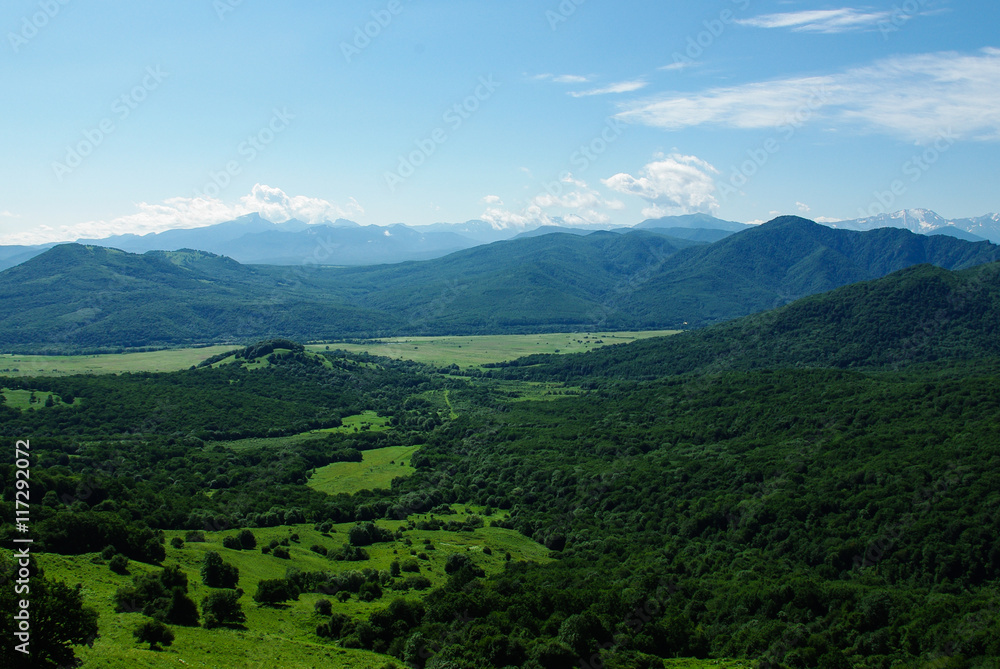 Obraz premium Mountain landscape forest sky summer