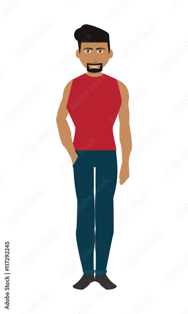 Fototapeta premium flat design single man with pants and shirt icon vector illustration