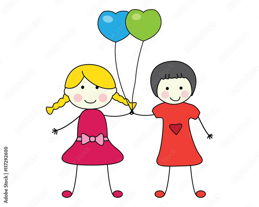Illustration of Kids Friendship Illustration of Kids Friendship