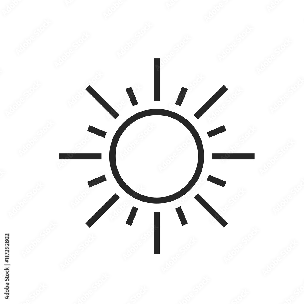 Sun. Sunny day. Weather forecast icon