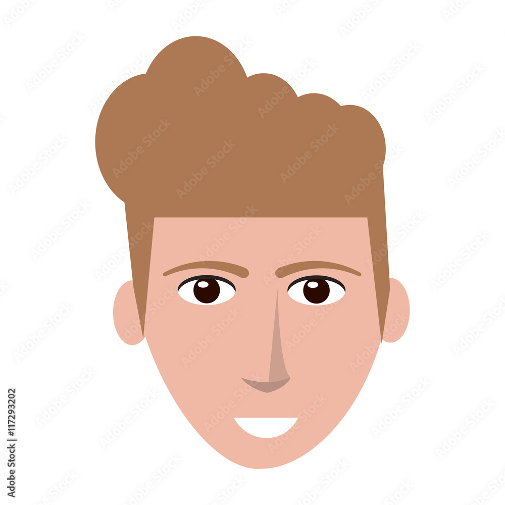 flat design single man with curly hair icon vector illustration flat design single man with curly hair icon vector illustration