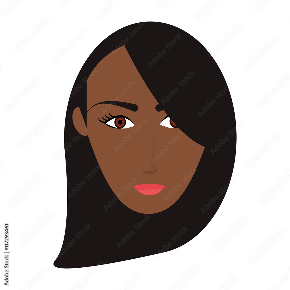 flat design single woman with long hair icon vector illustration flat design single woman with long hair icon vector illustration