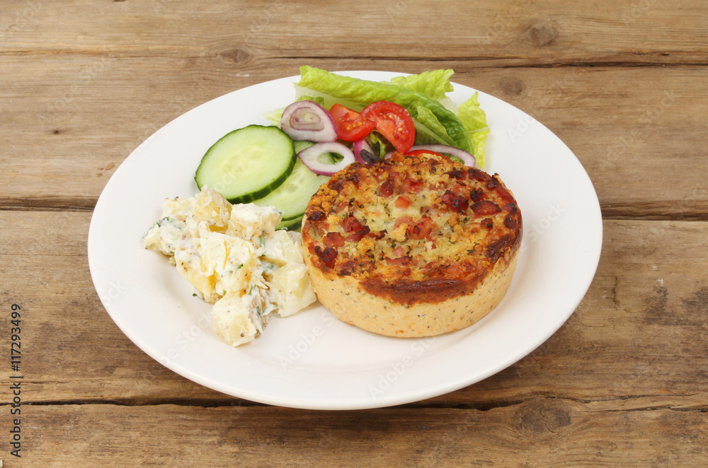 Quiche and salad Quiche and salad