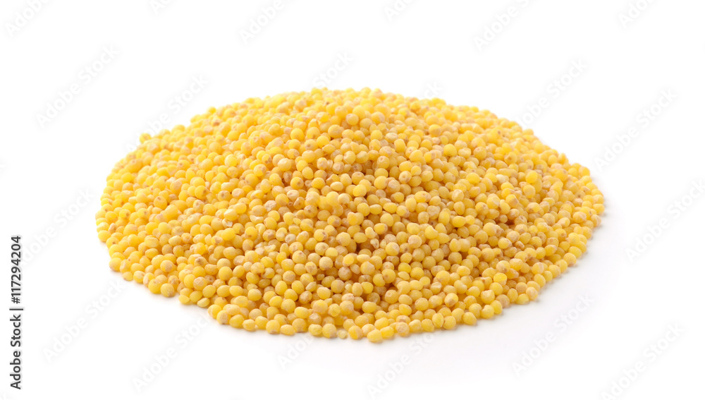 Millet cereal isolated on white Millet cereal isolated on white