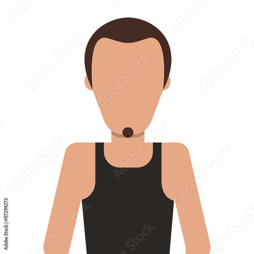 flat design single man with facial hair icon vector illustration