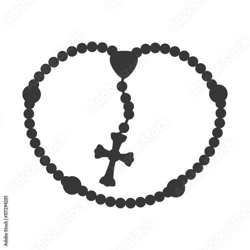 rosary nacklace cross religion icon. Isolated and flat illustration. Vector graphic
