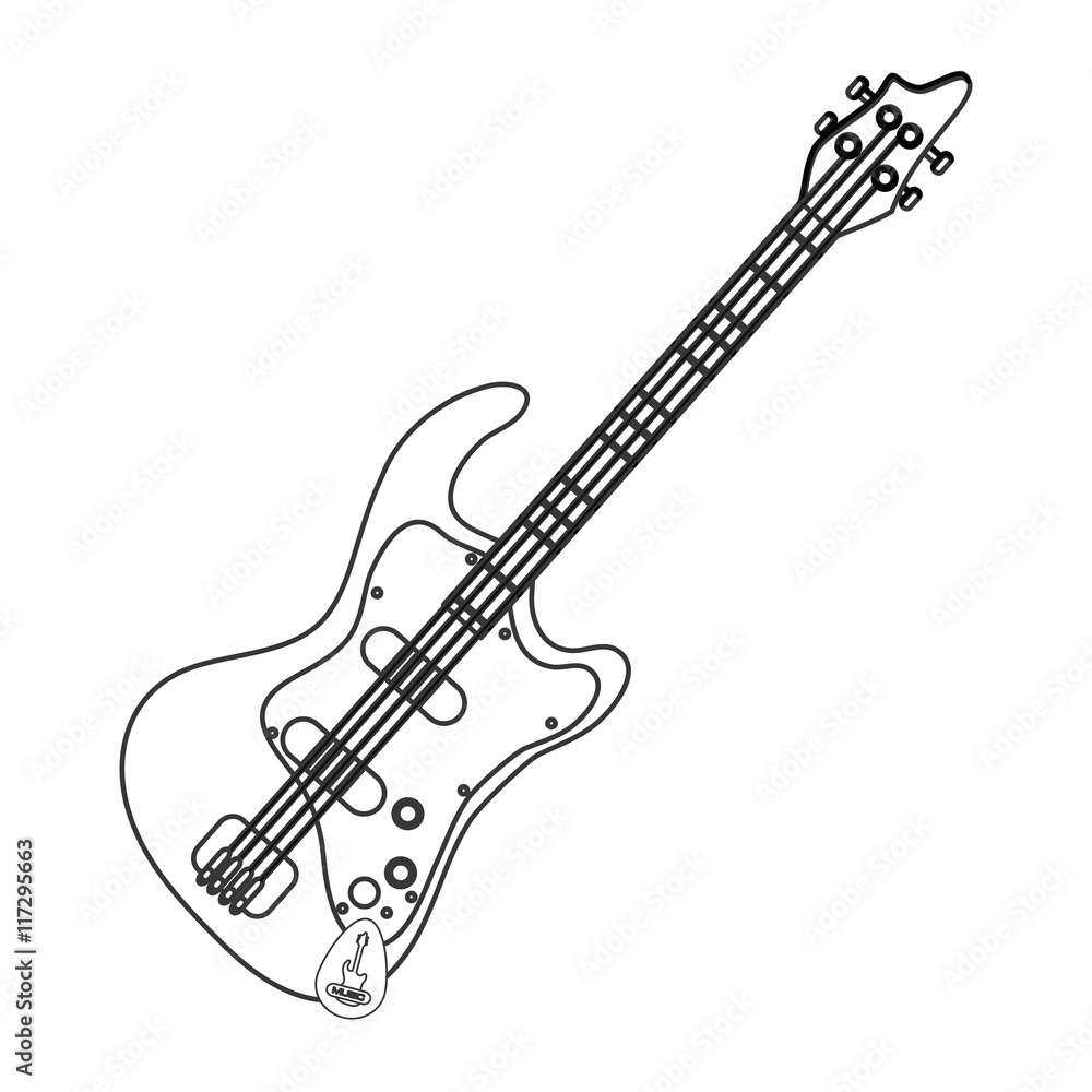 flat design electric guitar icon vector illustration flat design electric guitar icon vector illustration