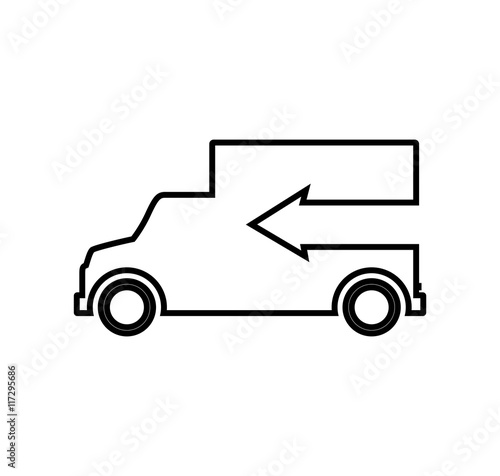 truck arrow transportation delivery shipping icon. Isolated and flat illustration. Vector graphic