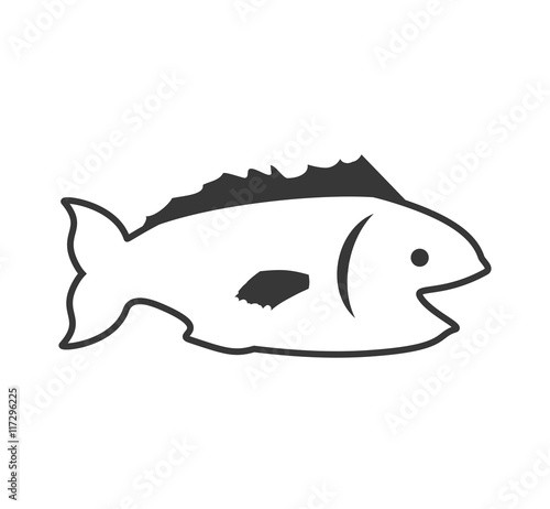 fish sea life marine aquatic swim icon. Isolated and flat illustration. Vector graphic