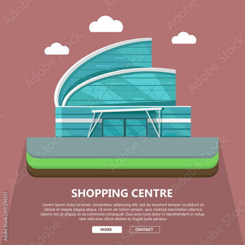 Shopping Centre Web Template in Flat Design.